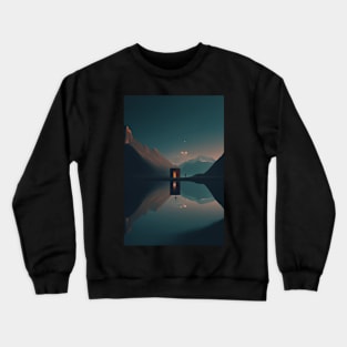 Minimal Artwork Aesthetic Moody Landscape Minimalist Art Crewneck Sweatshirt